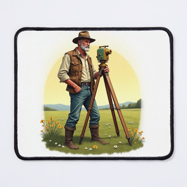 Item preview, Vintage Land Surveyor Illustration designed and sold by JDGeoShop.