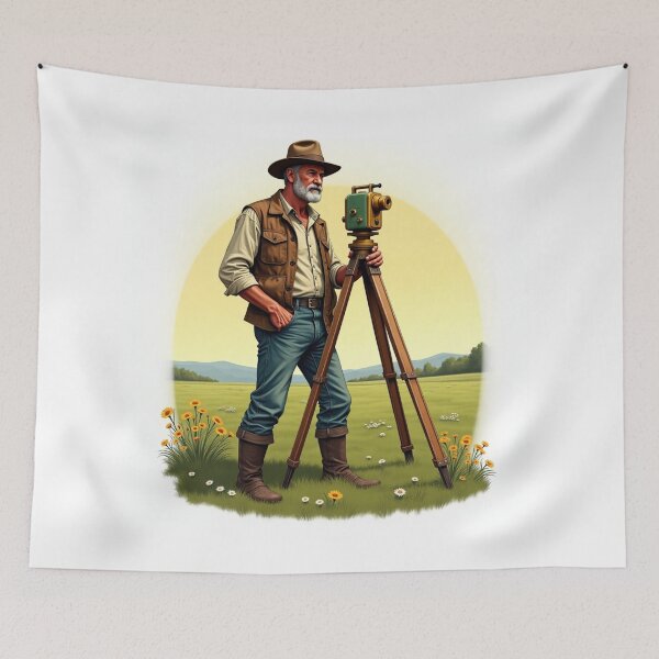 Item preview, Vintage Land Surveyor Illustration designed and sold by JDGeoShop.