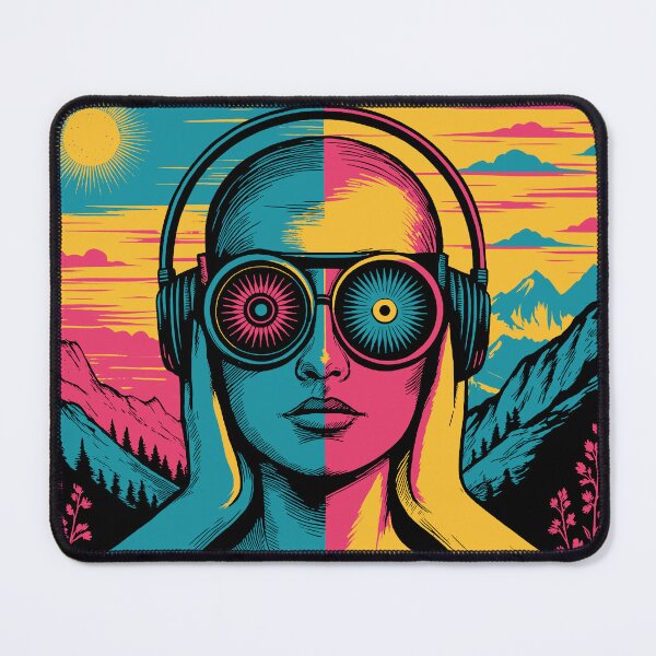 Item preview, Remote Viewing Guide – Psychedelic head with headphones and landscape designed and sold by Sim-PX.