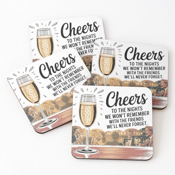 Item preview, Cheers to Unforgettable Nights Bar Scene, Drinking with friends designed and sold by PokkuBer.