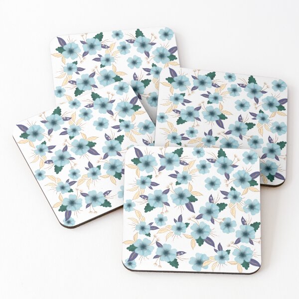 Item preview, Oriental pattern of wildflowers in watercolor style on a white background designed and sold by Martapp.