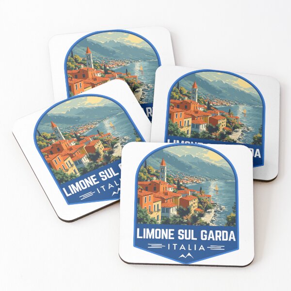 Item preview, Limone Sul Garda in Lombardy, Italy Vintage Travel Art Badge designed and sold by MaateoDesign.