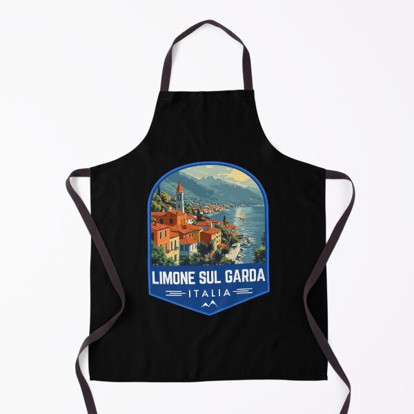 Item preview, Limone Sul Garda in Lombardy, Italy Vintage Travel Art Badge designed and sold by MaateoDesign.