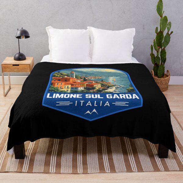 Item preview, Limone Sul Garda in Lombardy, Italy Vintage Travel Art Badge designed and sold by MaateoDesign.