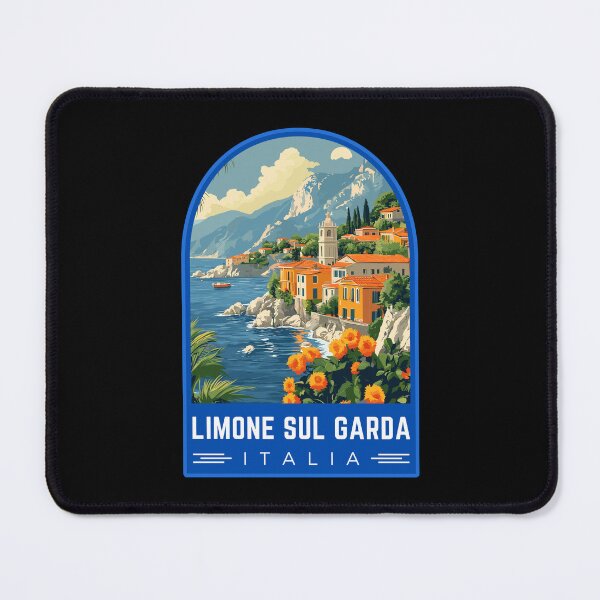 Item preview, Limone Sul Garda in Lombardy, Italy Vintage Travel Art Emblem designed and sold by MaateoDesign.