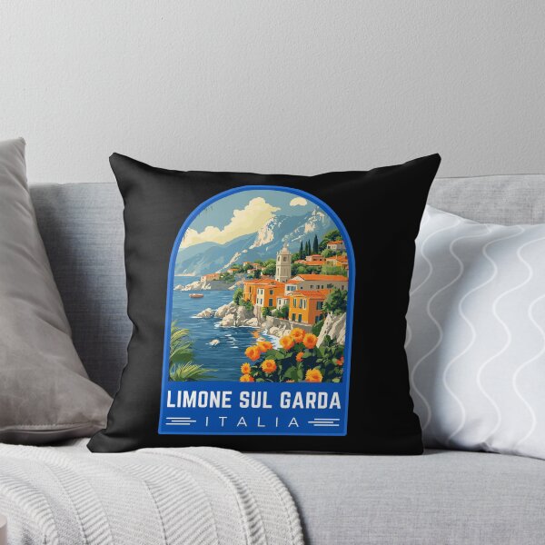 Item preview, Limone Sul Garda in Lombardy, Italy Vintage Travel Art Emblem designed and sold by MaateoDesign.
