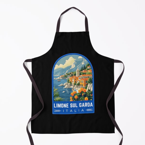 Item preview, Limone Sul Garda in Lombardy, Italy Vintage Travel Art Emblem designed and sold by MaateoDesign.