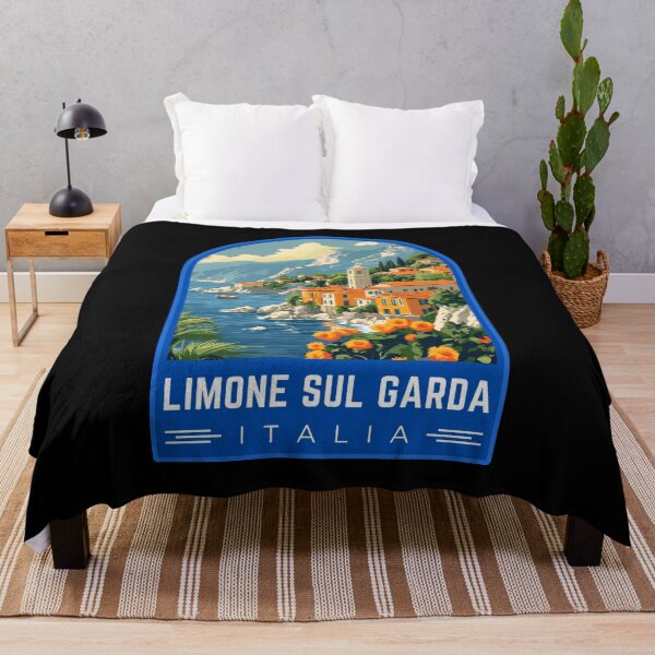 Item preview, Limone Sul Garda in Lombardy, Italy Vintage Travel Art Emblem designed and sold by MaateoDesign.