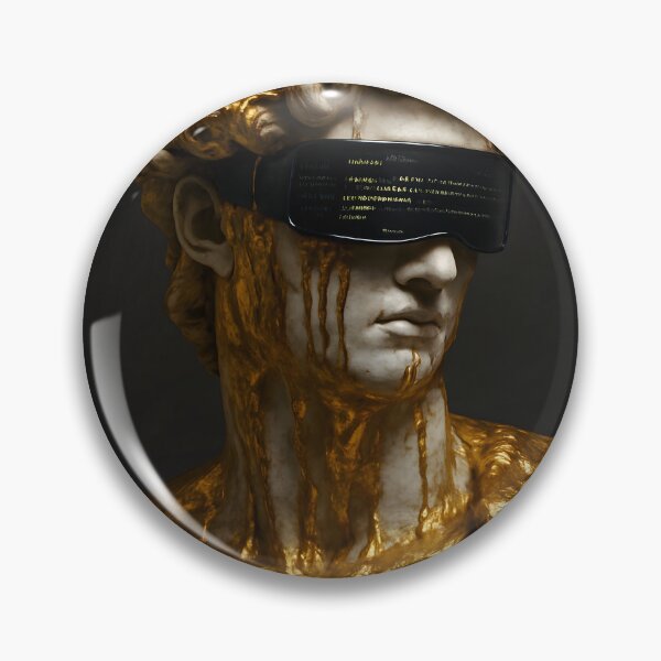 Item preview, Neo-Classical AI Blindness Poster – Futuristic Cyberpunk Marble Sculpture Art designed and sold by AbstractAuraArt.