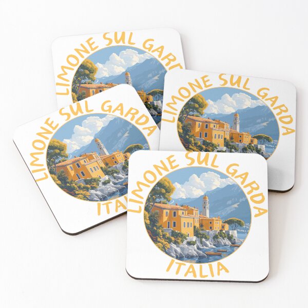 Item preview, Limone Sul Garda in Lombardy, Italy Retro Travel Art Circle Emblem designed and sold by MaateoDesign.