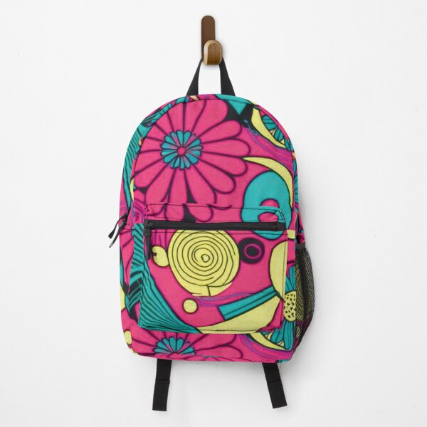 Item preview, Electric Daisy Motifs with Bright Geometric Swirls designed and sold by Hanging On By A Staple.