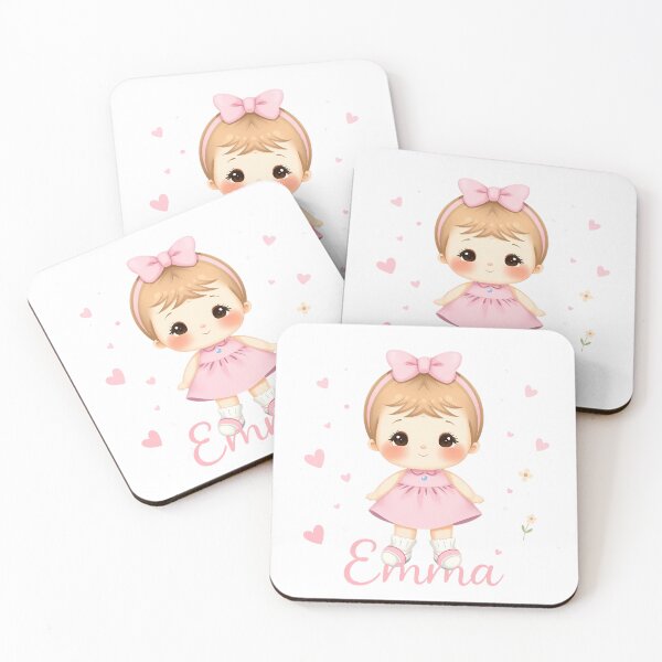 Item preview, Emma Baby Girl Name – Cute Doll Illustration in Pastel Style designed and sold by daila70.