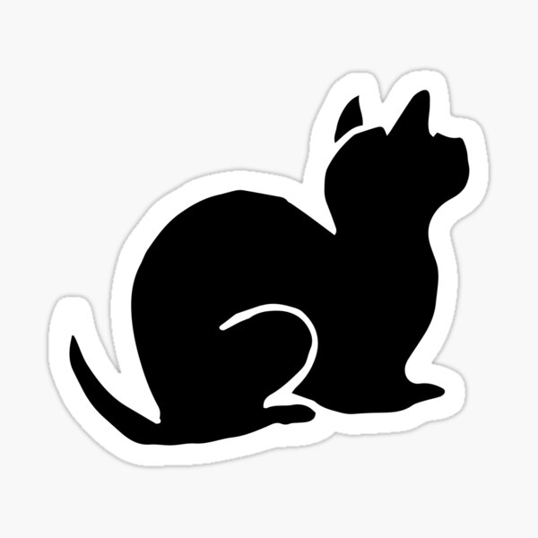 Autocolante Pixerstick Black silhouette of cat. Vector illustration. 