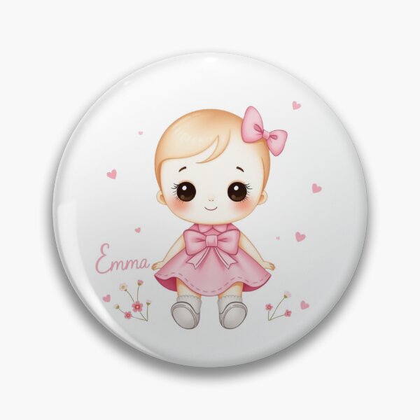 Item preview, Emma Baby Girl Name – Cute Doll Illustration in Pastel Style designed and sold by daila70.