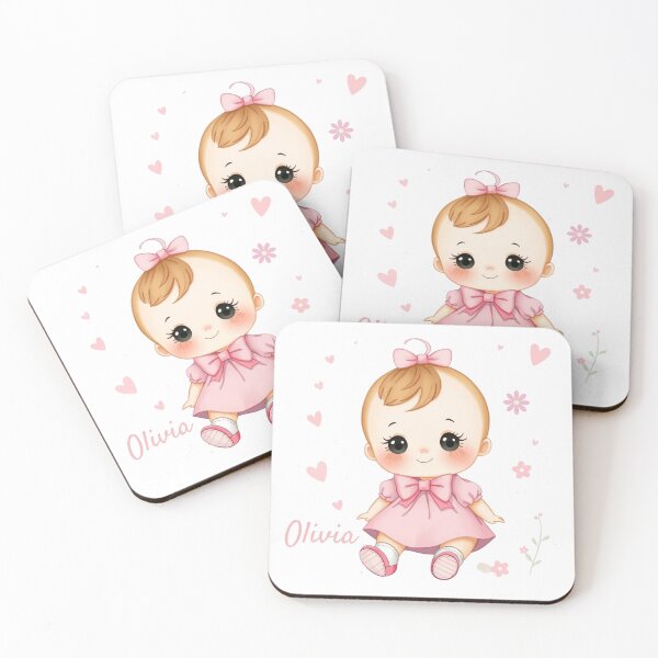 Item preview, Olivia Baby Girl Name – Cute Doll Illustration in Pastel Style designed and sold by daila70.