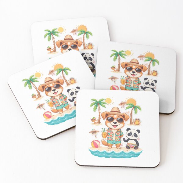 Item preview, Cute Animals in Summer Outfits – Fun Beach Vacation Vibes designed and sold by Karamshooop.