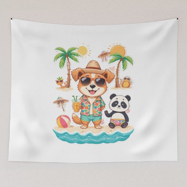 Item preview, Cute Animals in Summer Outfits – Fun Beach Vacation Vibes designed and sold by Karamshooop.