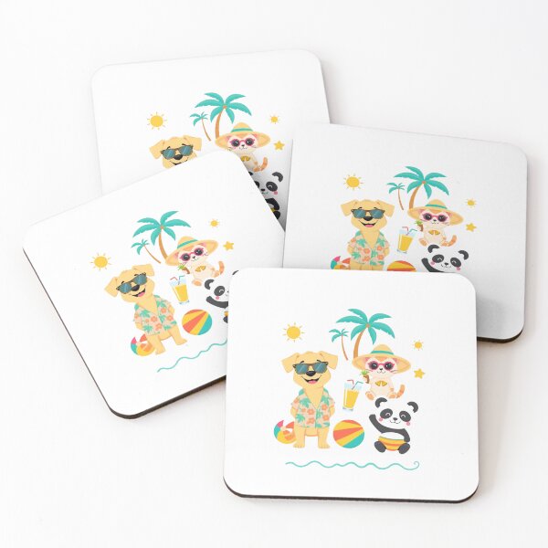 Item preview, Cute Animals in Summer Outfits – Fun Beach Vacation Vibes designed and sold by Karamshooop.