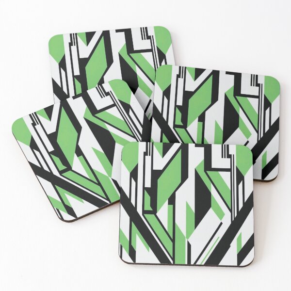 Item preview, Lime Green Aztec Tribal Inspired Geometric Stepped Glyphs  designed and sold by Hanging On By A Staple.