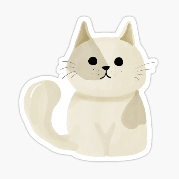 Item preview, Gato color crema cute designed and sold by Splasheverything .
