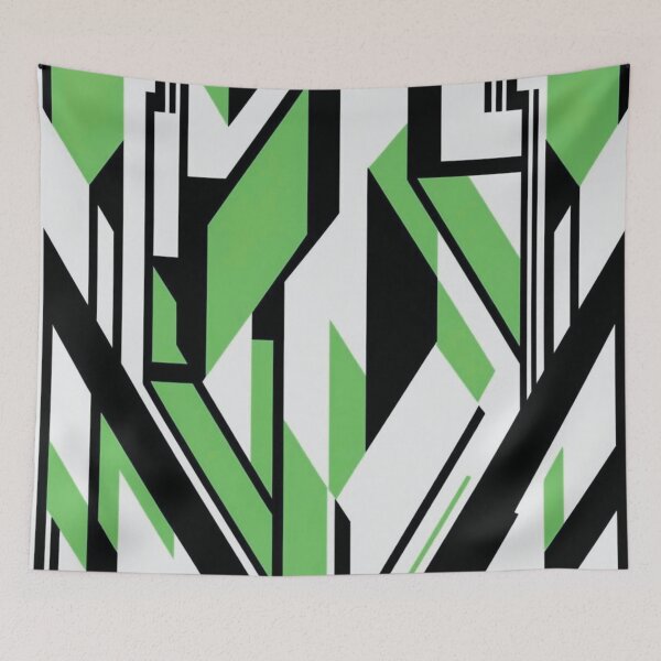 Item preview, Lime Green Aztec Tribal Inspired Geometric Stepped Glyphs  designed and sold by Hanging On By A Staple.