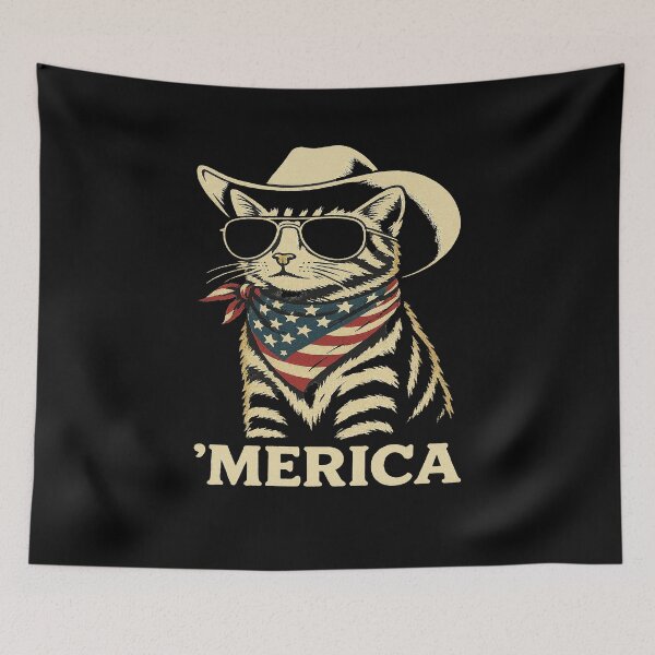 Item preview, Patriotic Cowboy Cat ’Merica designed and sold by AnastasiaBorer.