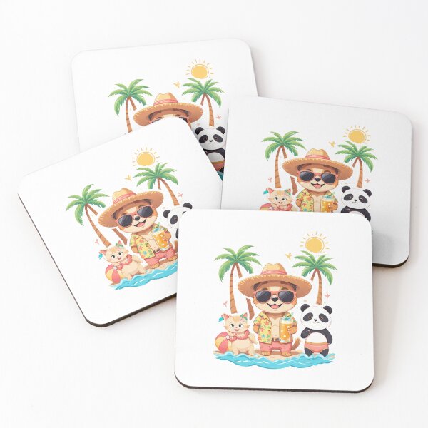 Item preview, Cute Animals in Summer Outfits – Fun Beach Vacation Vibes designed and sold by Karamshooop.