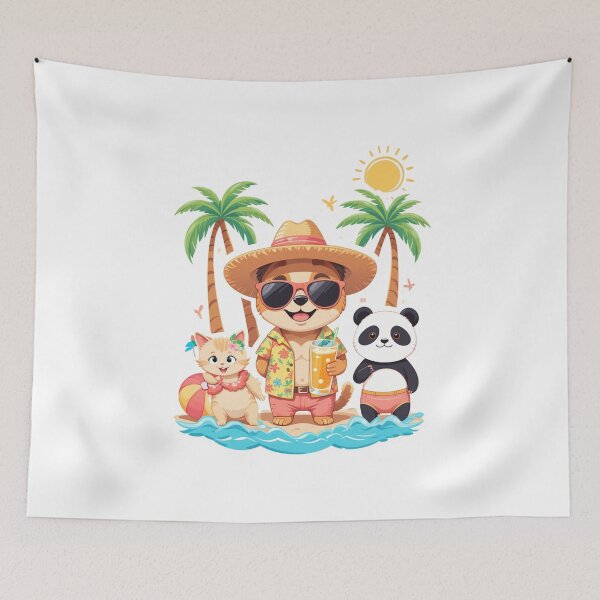 Item preview, Cute Animals in Summer Outfits – Fun Beach Vacation Vibes designed and sold by Karamshooop.