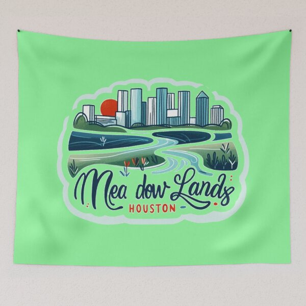 Item preview,  Meadow Lands Houston Watercolor Minimalist Cityscape Sticker, designed and sold by PaintMeWorld.