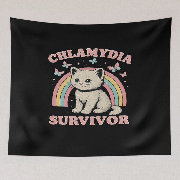 Item preview, Chlamydia Survivor Cute Cat Rainbow designed and sold by MiracleBarto.