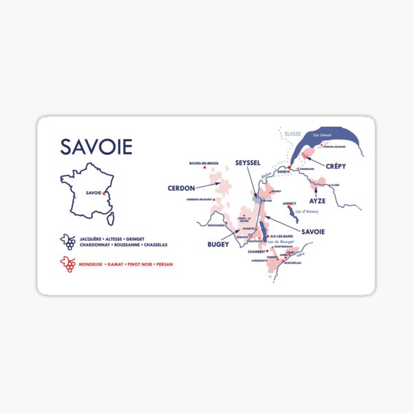 Item preview, Vineyard map of the Savoy designed and sold by FrenchWineMap.