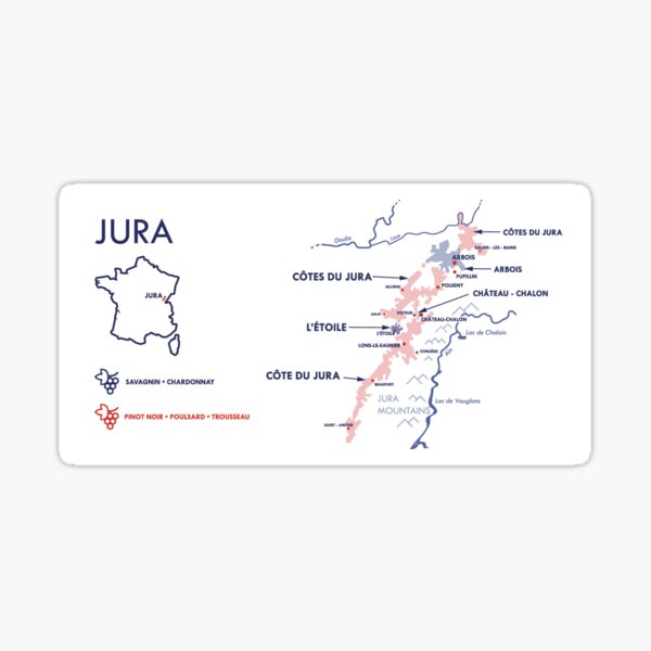 Item preview, Vineyard map of Jura designed and sold by FrenchWineMap.