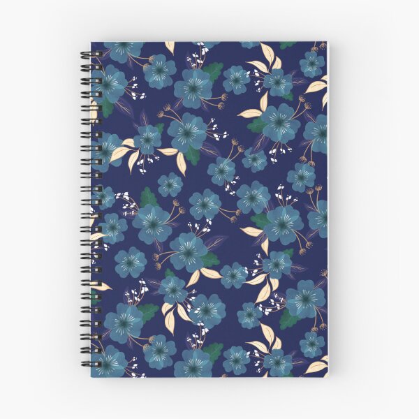 Item preview, Wildflower floral pattern in watercolor style on a dark blue background designed and sold by Martapp.