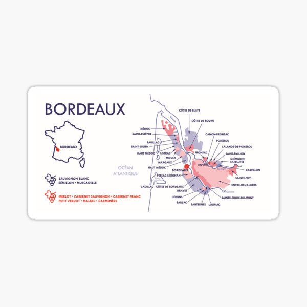 Item preview, Vineyard map of Bordeaux designed and sold by FrenchWineMap.
