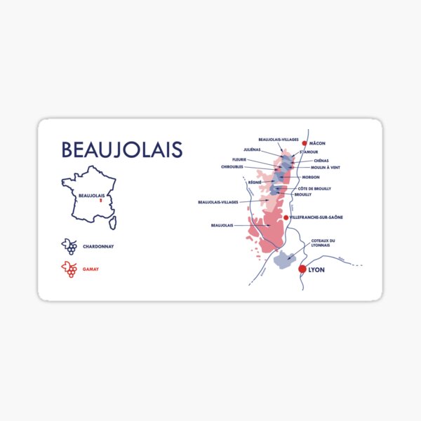 Item preview, Vineyard map of Beaujolais designed and sold by FrenchWineMap.