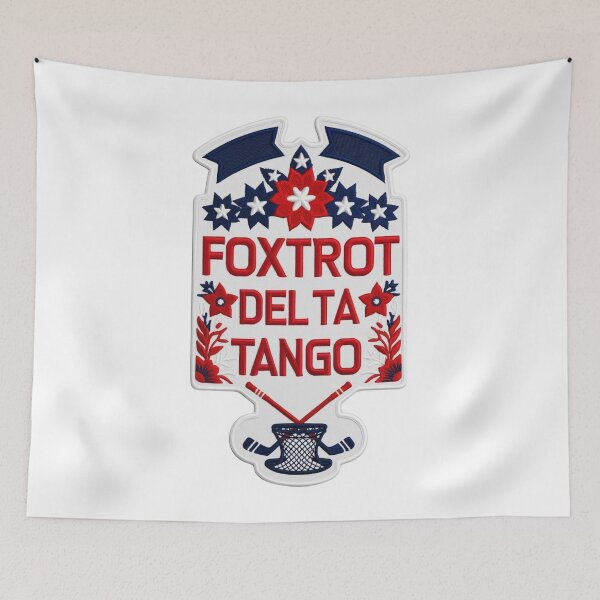 Item preview, Foxtrot Delta Tango Hockey Embroidered Patch Design designed and sold by ArtDesignTp.