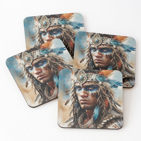 Item preview, Warrior Spirit in Tribal Regalia designed and sold by Shopstract.