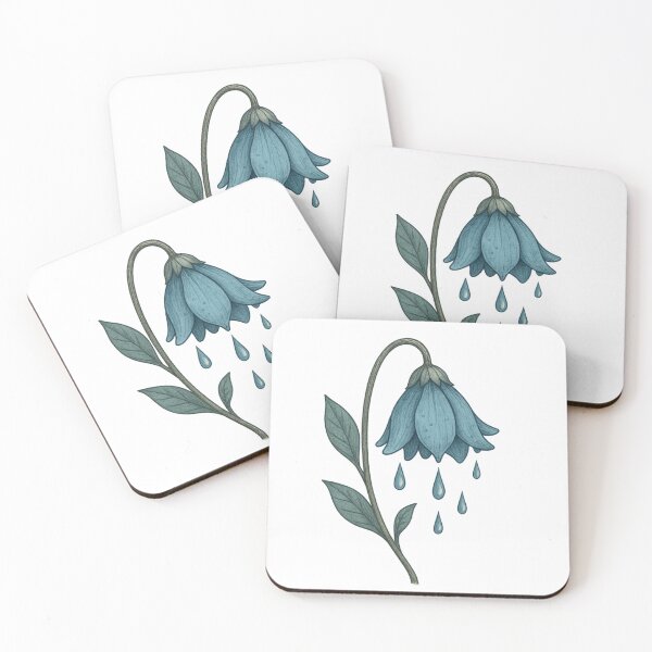 Item preview, Sadness Bloom – Drooping Blue Flower with Teardrop-Shaped Petals designed and sold by Wild Bloom Studio.