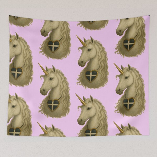 Item preview, Cornish unicorn in pink designed and sold by PiskieChicGifts.