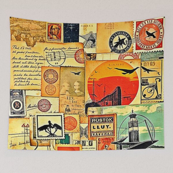 Item preview, Vintage Travel Postcard Art designed and sold by Health And Fitness Posts e-Store.