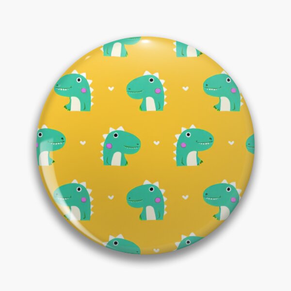 Item preview, Smiling green dinosuars on a yellow background designed and sold by zubthedub.