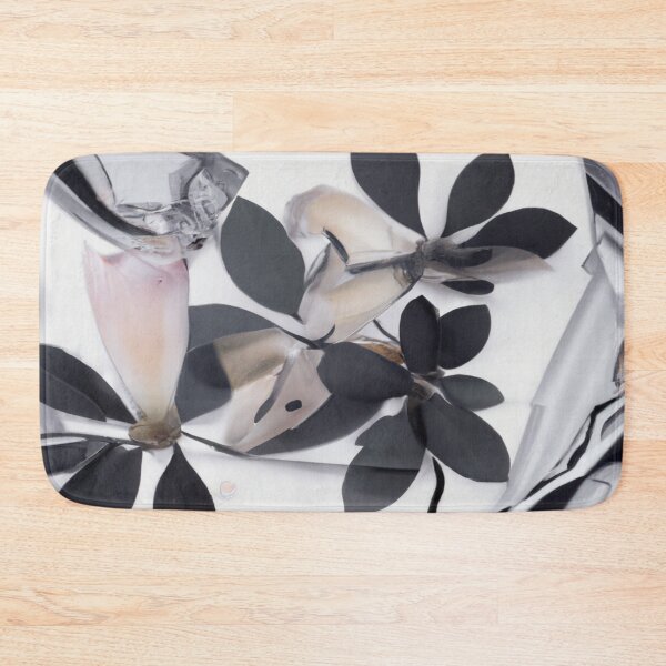 Item preview, Minimalist Beauty: A Gray and Black Botanical Bedspread" designed and sold by jackbermess.