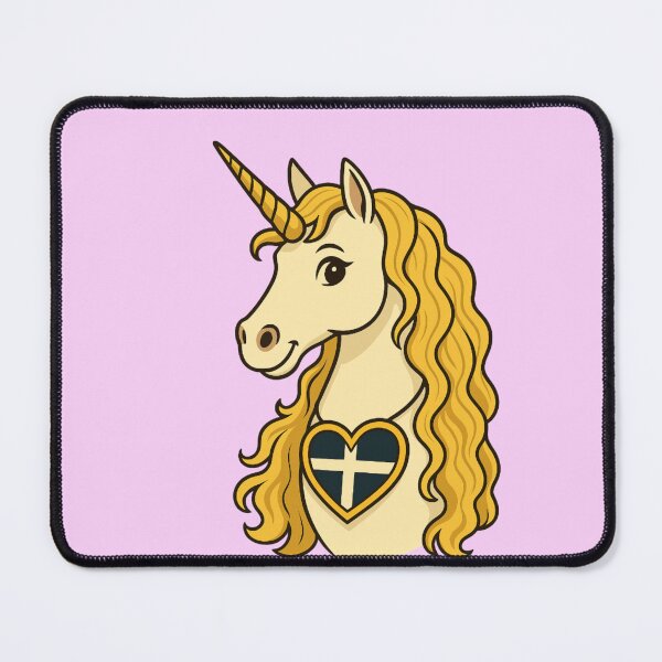 Item preview, Cornish cartoon unicorn in pink designed and sold by PiskieChicGifts.