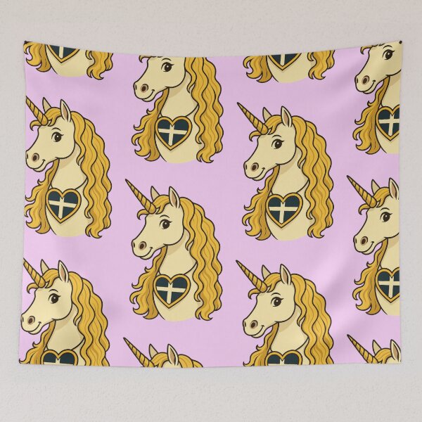 Item preview, Cornish cartoon unicorn in pink designed and sold by PiskieChicGifts.