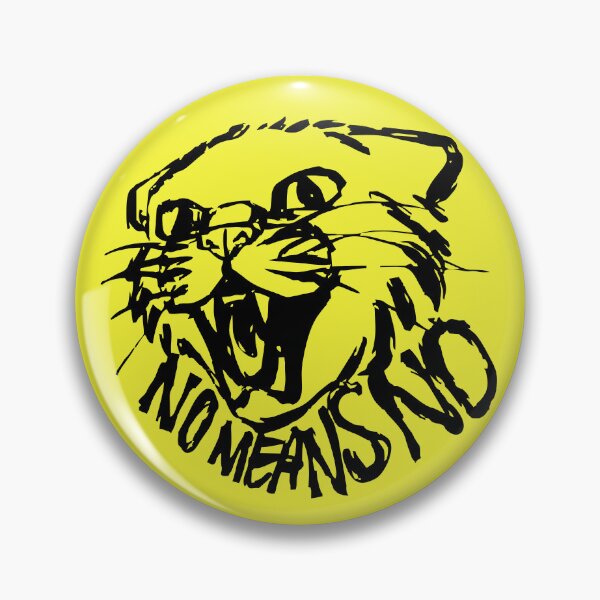 Item preview, Kat's CAT - NO Means NO pin | «LOST RECORDS: BLOOM & RAGE - Tape 1-2» designed and sold by Eldavilora.