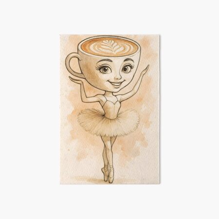 Vista previa del artículo con la obra «Bailarina Cappucina acuarela arte lineal», diseñado y vendido por EmeraldeaArt.