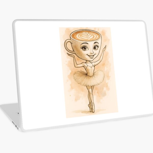 Item preview, Ballerine Cappucina aquarelle art linéaire designed and sold by EmeraldeaArt.