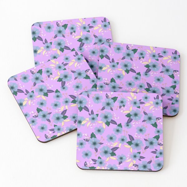 Item preview, Wildflower floral pattern in watercolor style on a pink background designed and sold by Martapp.