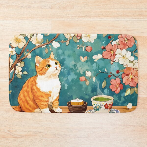 Item preview, Springtime Serenity with a Curious Cat designed and sold by sakurashorty.