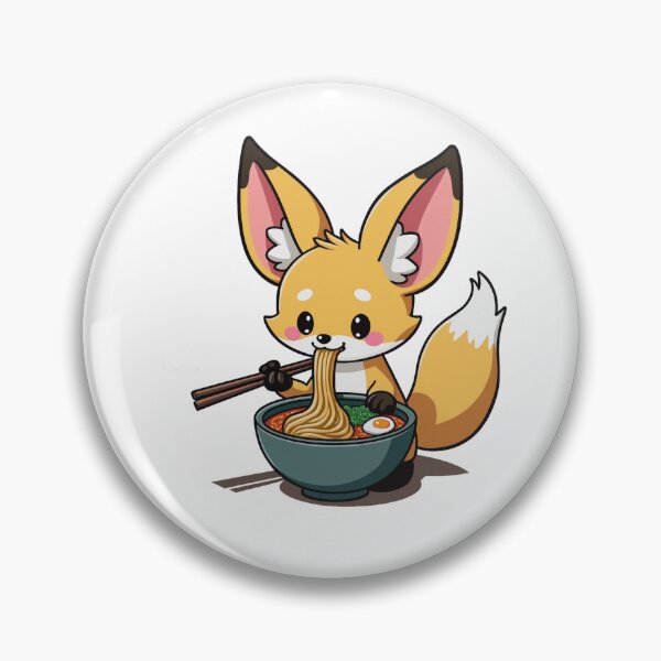 Item preview, KAWAII FENNEC FOX LOVES RAMEN NOODLES CHIBI, AI designed and sold by davidjulie.